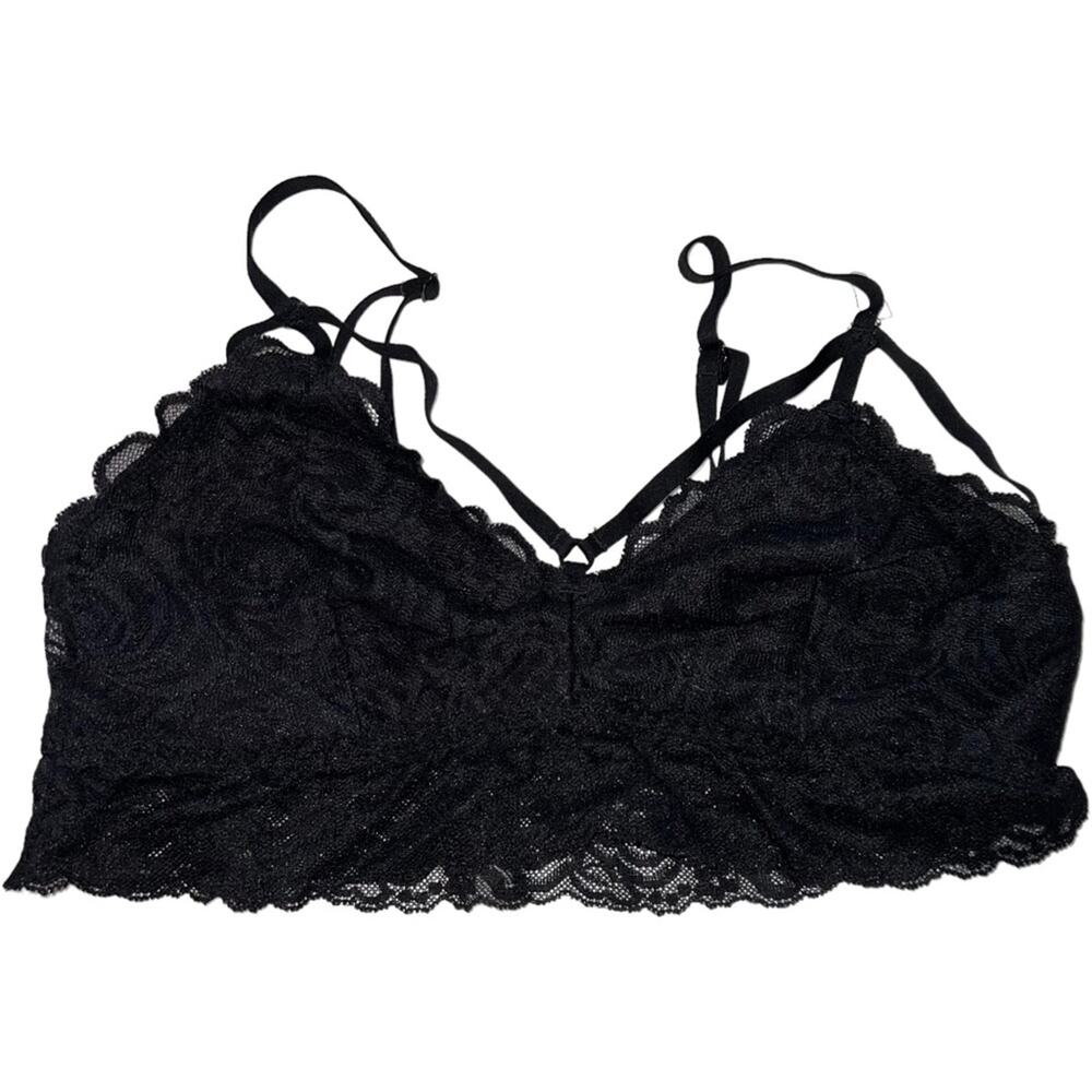Black Lace strappy Bralette Bra lingerie 36B